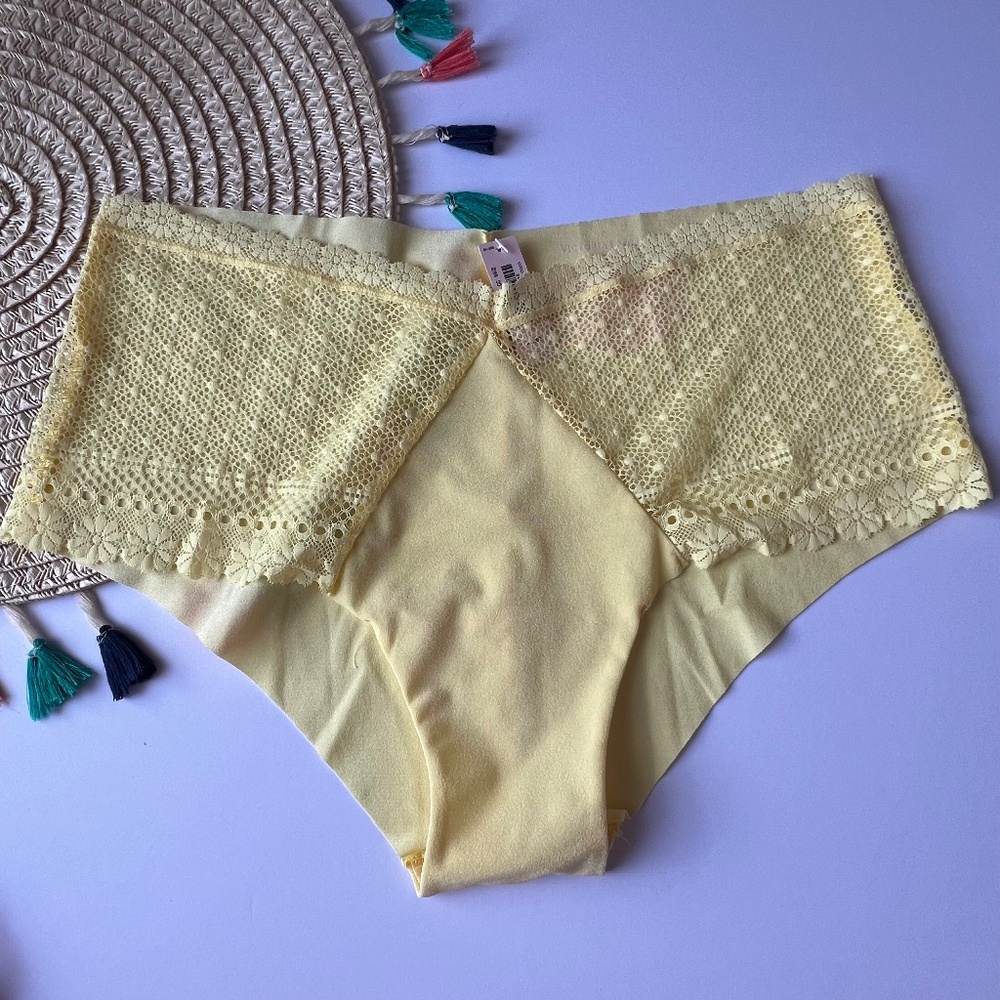 Victoria's Secret The Lacie Daisy Lace Cheeky Panty Yellow Tulip XL NEW